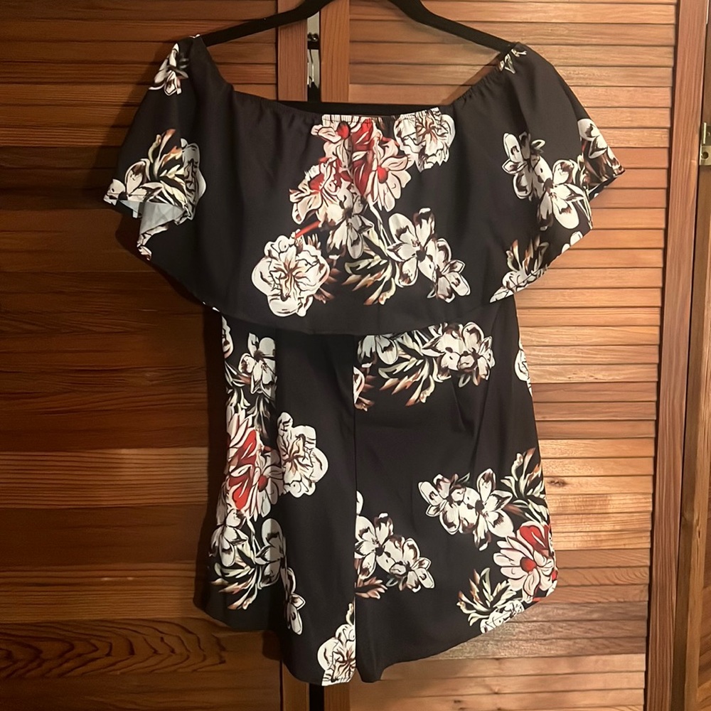 Bundle for 50% off! - Black floral romper, off the shoulder